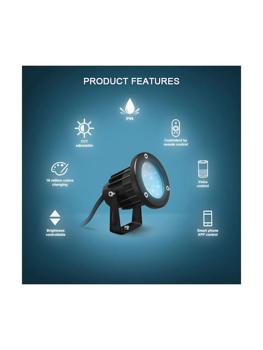 Gledopto Gledopto Außenstehlampe LED 7W mit Warm zu kühlem Weiß IP66 Schwarz