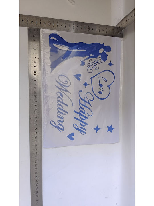 Sticker Klebe Flippy Hochzeitsmotto Glückliche Hochzeit Textdesign 21x29 Cm Blau