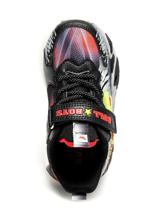 Παιδικά Sneakers με Σκρατς & Φωτάκια Μαύρα