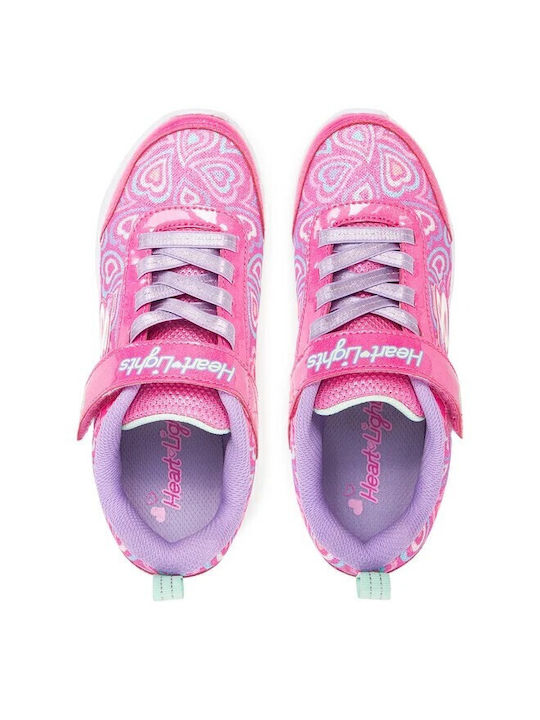 Heart Παιδικά Sneakers High με Σκρατς & Φωτάκια Ροζ