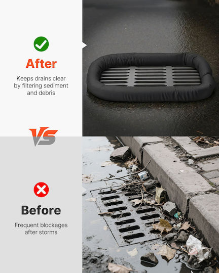 Vevor Sediment Filter Sock 5in X10ft Silt Sock Erosion Control Drain Protection