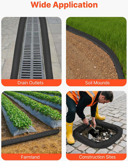 Vevor Sediment Filter Sock 5in X10ft Silt Sock Erosion Control Drain Protection