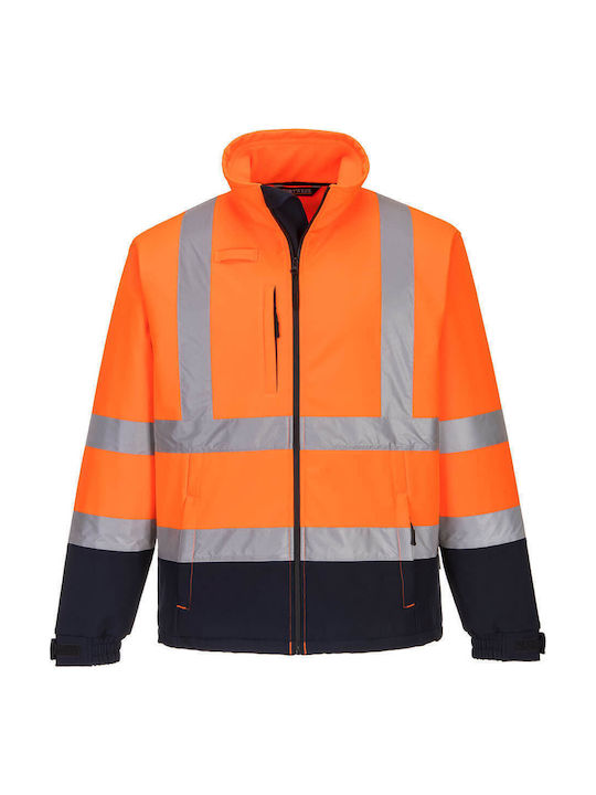 Portwest Work Jacket Softshell with Fleece Lining Orange