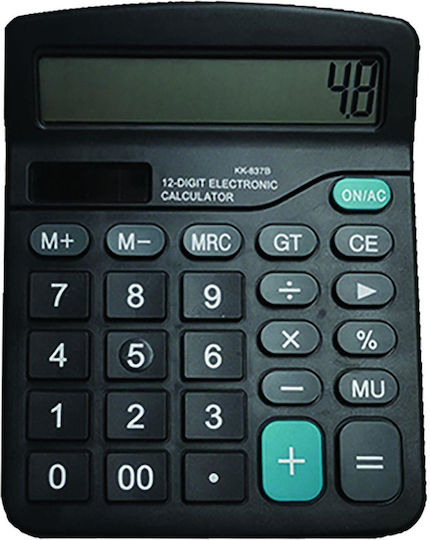 Justnote ΚΚ-837Β Calculator 12 Digits in Black Color 1pcs