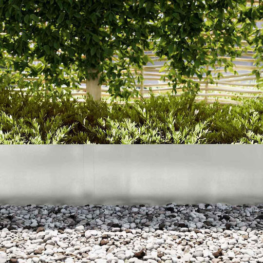 vidaXL Metallgartenbordüre in Silber Farbe 1.0m x 30cm