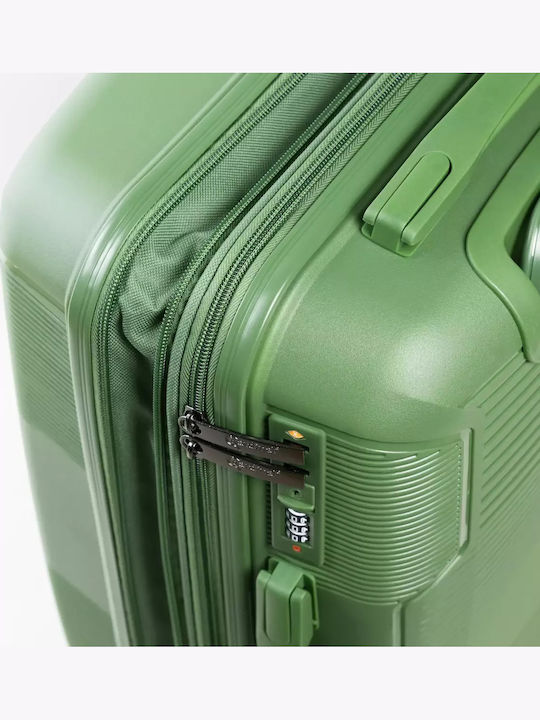 Cardinal Cabin Hard Green Travel Suitcase with 4 Wheels Height 55cm