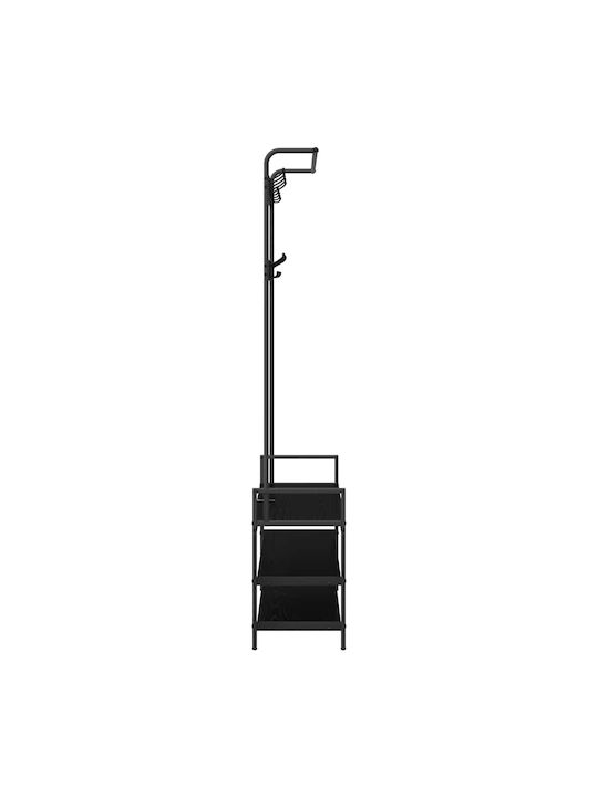 Vidaxl Hanger Black Oak 95 x 34 x 184 cm Engineered Wood