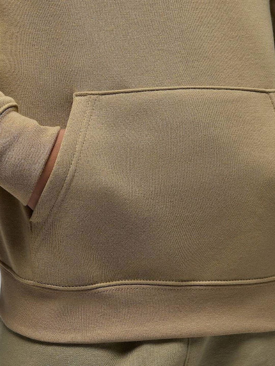 Fleece Παιδικό Φούτερ με Κουκούλα και Τσέπες Khaki