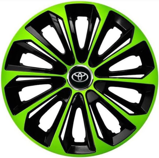 Set 4 Extra Strong Green R16 Wheel Covers Toyota Vehicles