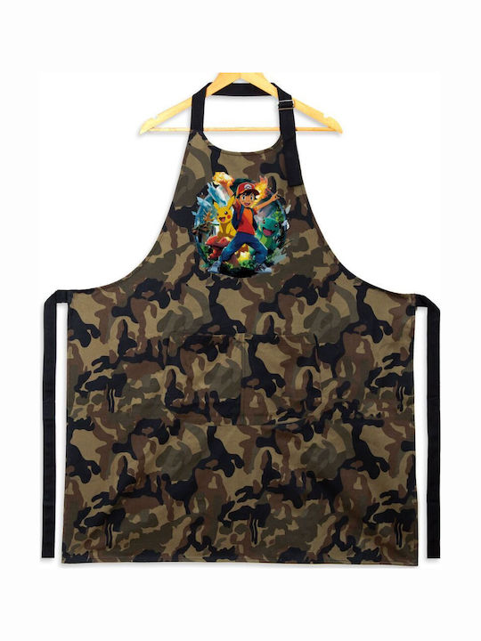 Koupakoupa Ash Ketchum & Pikachu Ποδιά Κουζίνας Γκρι 31.5x20cm KP_31377_apron-army