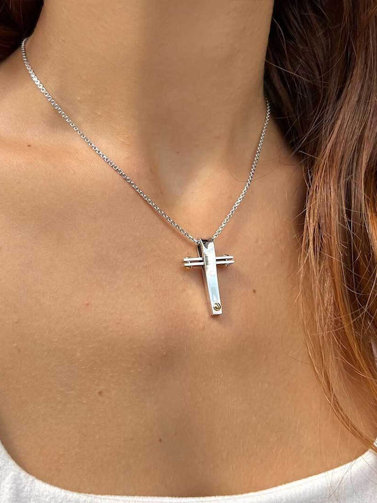 Xryseio Women's White Gold Cross 18K