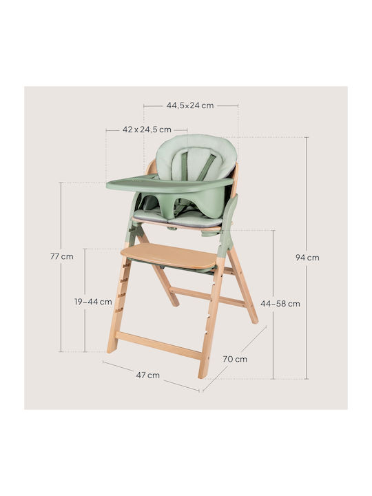 Lionelo Megan Highchair 3 in 1 & Fabric Seat Green