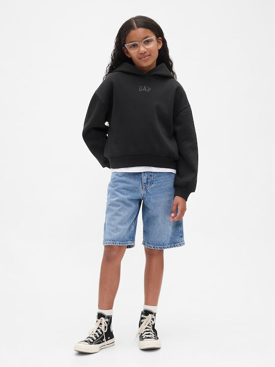Fleece Kids Sweatshirt with Hood Black