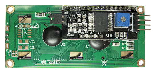 LCD Display 16x2 I2C Interface Module HD44780 Compatible Blue Background White Characters Backlight LCD1602A IIC