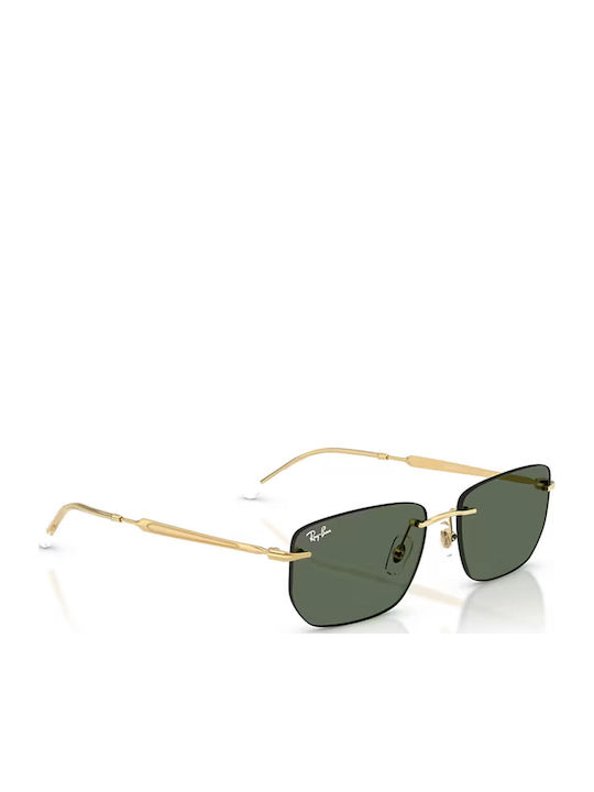 Ray Ban Unisex Sonnenbrille mit Gold Metall Gestell und Grün Linse RB3768 001/71