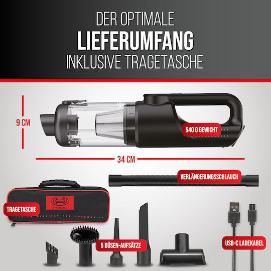 Heyner Car Handheld Vacuum Dry Vacuuming with Power 120W Rechargeable 12V