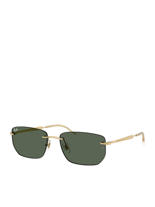 Ray Ban Unisex Sonnenbrille mit Gold Metall Gestell und Grün Linse RB3768 001/71