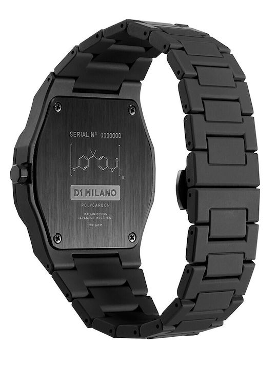Polycarbon Women's Watch with Black Metal Bracelet