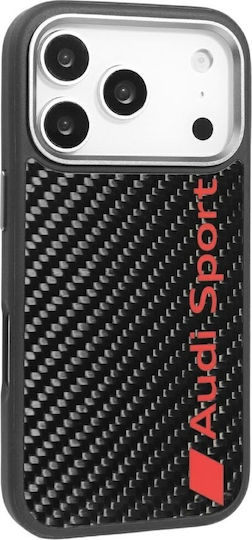 Audi Carbon Задна корица Черен (iPhone 17 Pro)
