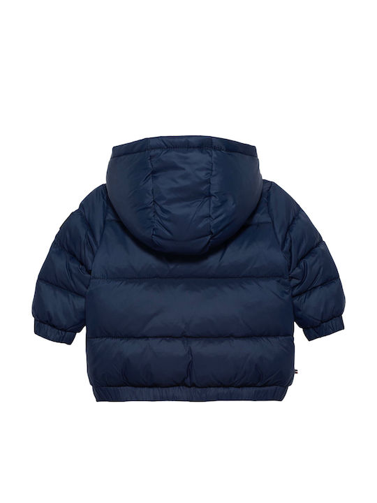 Kids Quilted Jacket with Hood Blue