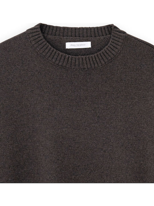 Women's Long Sleeve Sweater Woolen Brown