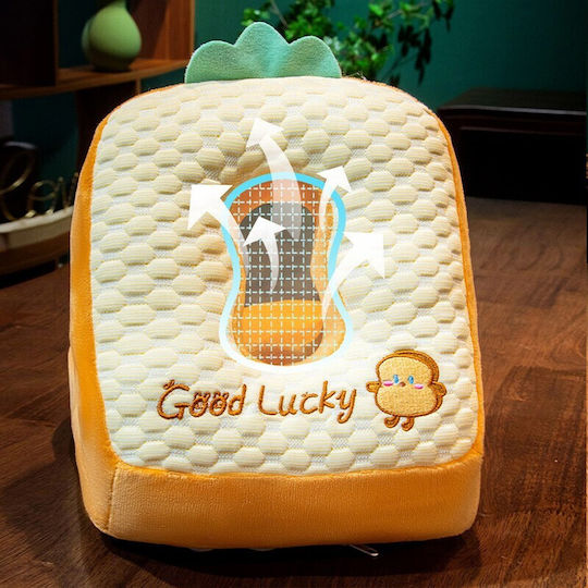 2in1 Set Microfiber Blanket Foam Pillow Flippy Office Travel Breaks Bread Pattern Microfiber 1x1.7 M 30x35x30 Cm Brown