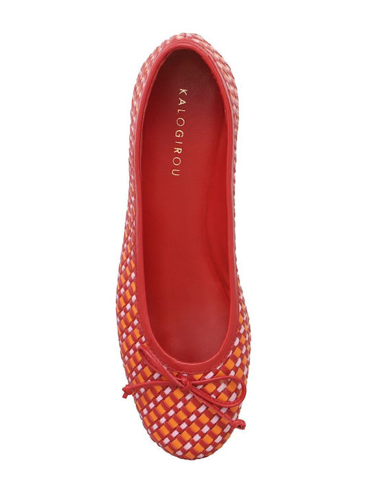 ALAHANA LEA Дамски балетни обувки RED+MULTI
