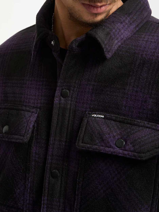 Bowered Дълъг Ръкав Overshirt Каре Лилаво/черно