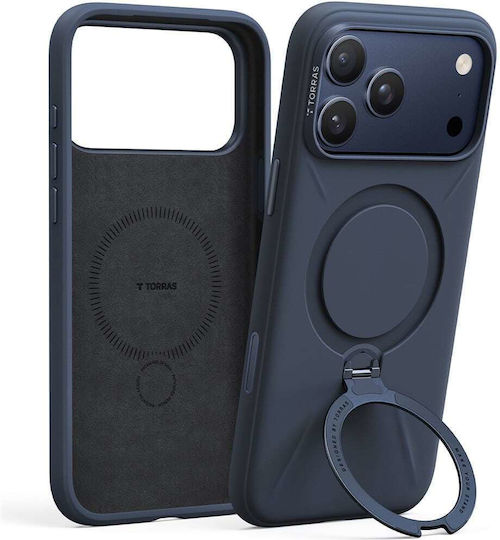 Torras Ostand Q3 Silicone Back Cover Navy Blue iPhone 18 Pro / 17 Pro