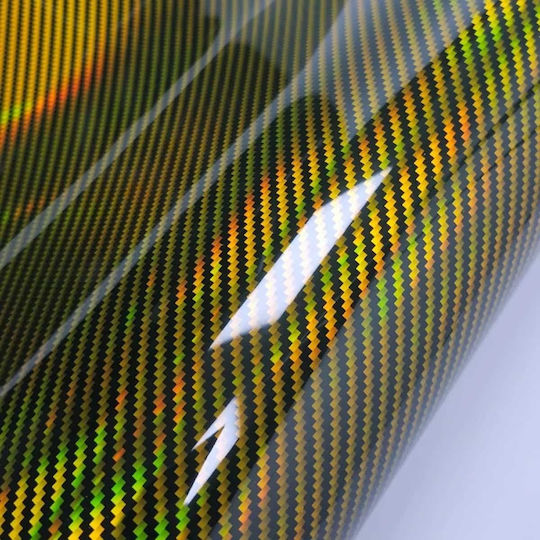 Autoaufkleber Film Kohlenstoff Regenbogen Effekt – Gold 50×100cm