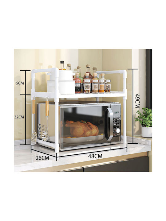 Suport Pentru Cuptor Cu Microunde Din Plastic 48x32x49cm Albă