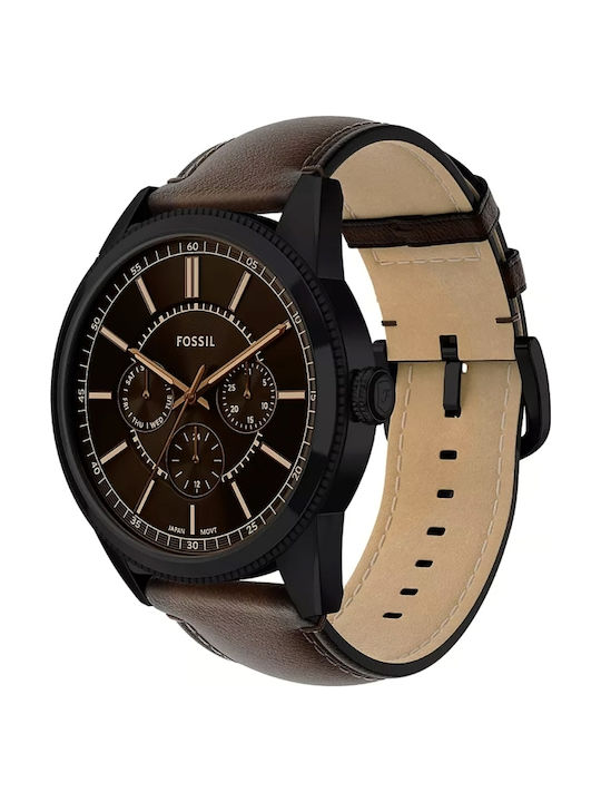 Fossil Multifunction Ceas Barbatesc 42mm cu Baterie cu Brățară Metalică Maro