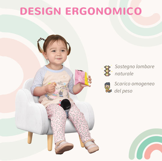 Παιδική Πολυθρόνα 46x51x55εκ. Λευκή Παιδική Πολυθρόνα 46x51x55εκ. Λευκή