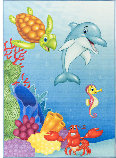 Παιδικό Χαλί Playroom Αιγαίο Μπλε 133x190