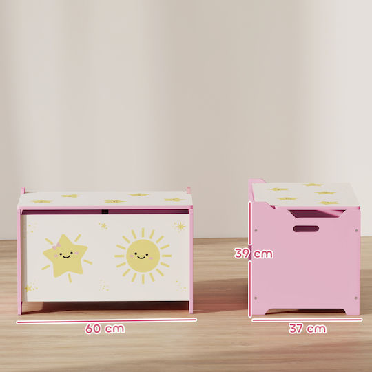 Aiyaplay Children's Storage Box made of Fabric Pink 60x37x39cm 1pcs