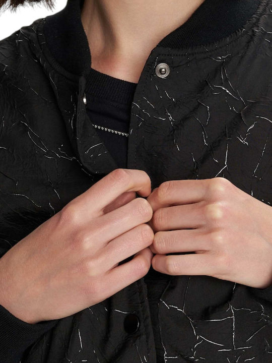 Women's Bomber Jacket for Winter Black
