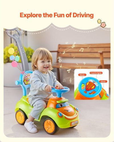 Vevor Αυτοκινητάκι Ride On με Χειρολαβή για 18+ μηνών Πράσινο