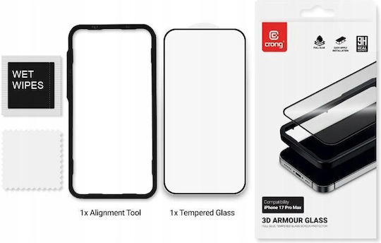Crong 2.5D 0.33mm Tempered Glass Μαύρο (iPhone 17 Pro Max / iPhone 16 Pro Max)