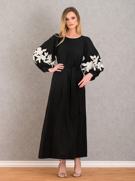 Summer Maxi Dress for Wedding - Christening Jet Black