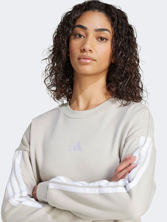 Essentials 3-stripes Women's Sweatshirt Beige