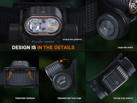 Fenix Επαναφορτιζόμενος Φακός Κεφαλής LED με Μέγιστη Φωτεινότητα 1200lm