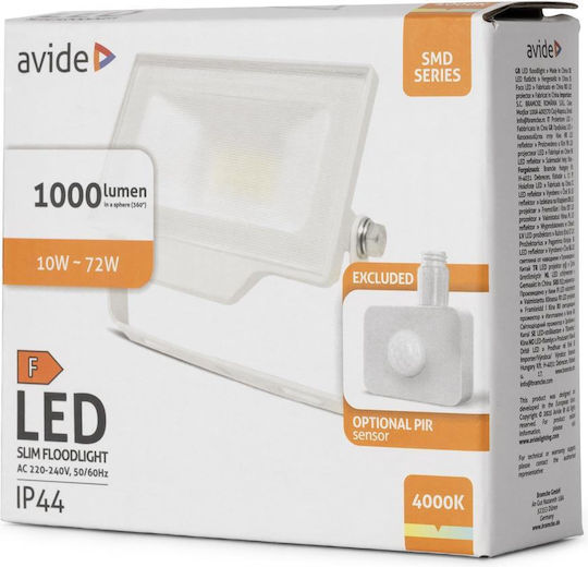 Avide Waterproof LED Floodlight 10W Natural White 4000K IP44