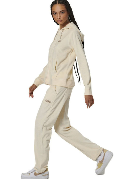 Jogginghose Samt Ecru
