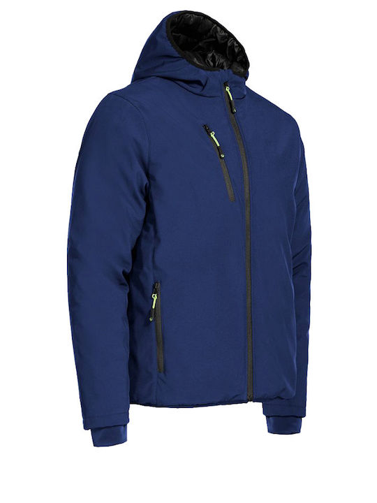Stenso Reef Pad Work Jacket Softshell Cold with Fleece Lining and with Hood Navy Blue
