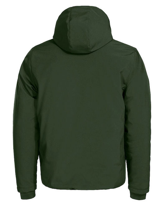 Stenso Reef Pad Work Jacket Softshell Cold with Fleece Lining and with Hood Green