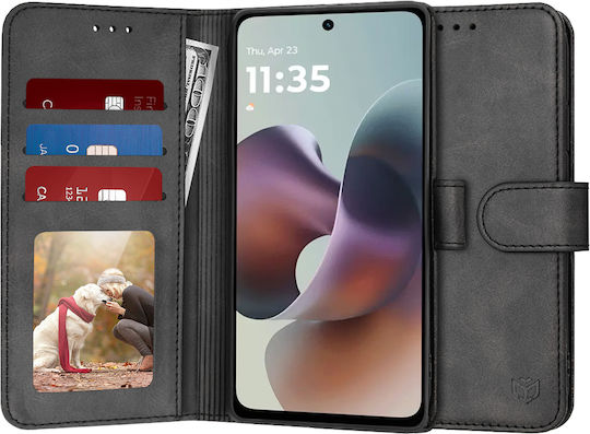 Techsuit Diary Book Silicon Negru (Moto G56)