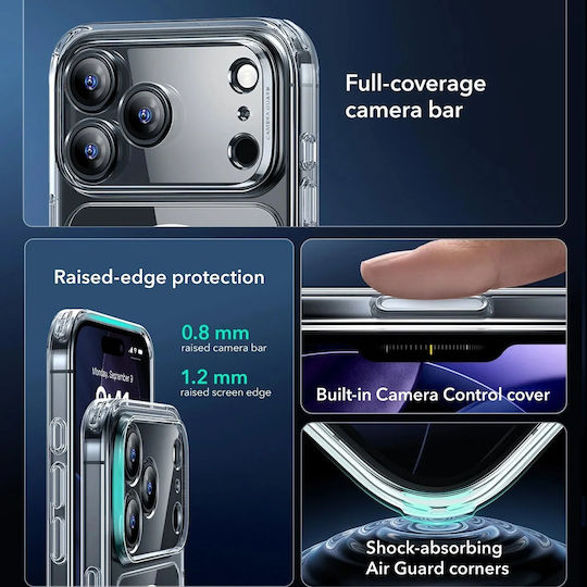 ESR Classic Hybrid Halolock Umschlag Rückseite Silikon Transparent (iPhone 17 Pro)