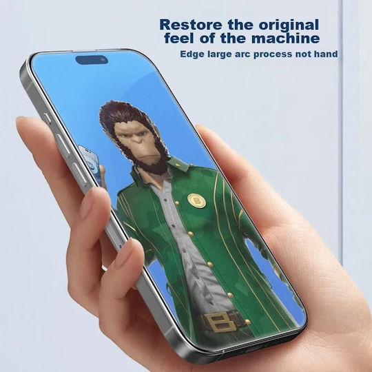 Blueo Tempered Glass Μαύρο (iPhone 15 Pro Max)