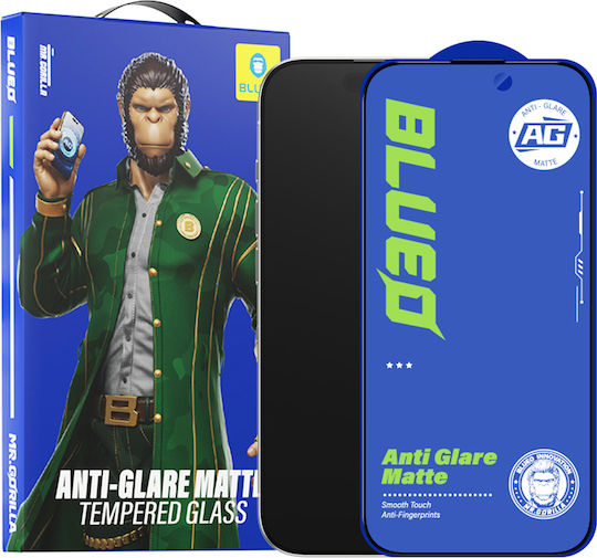 Blueo Tempered Glass Μαύρο (iPhone 15 Pro Max)