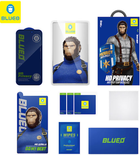 Blueo Tempered Glass Μαύρο (iPhone 14 Pro Max)